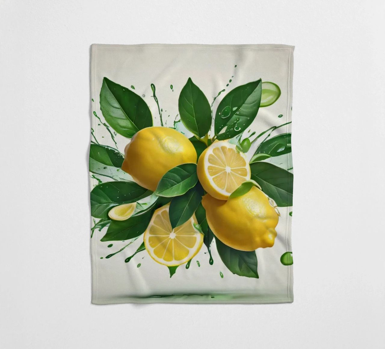 Mezzi limoni brillanti che erompono con succo e spruzzi coperta in pile da DesignDoodle