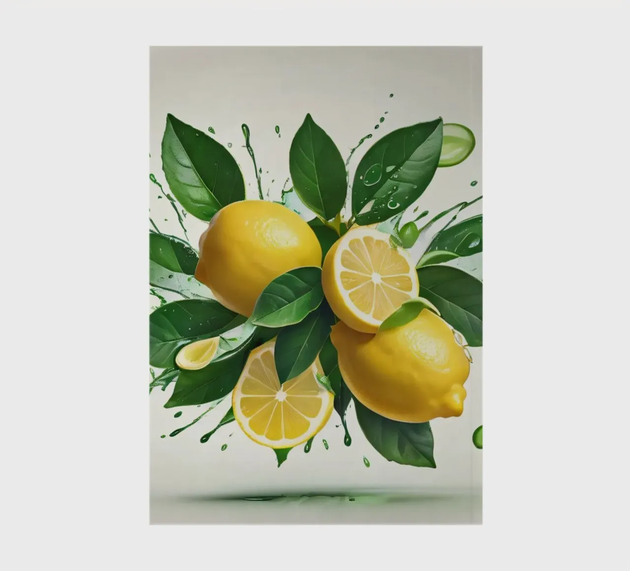 Bright lemon halves erupting with juice and splashes notebook by DesignDoodle