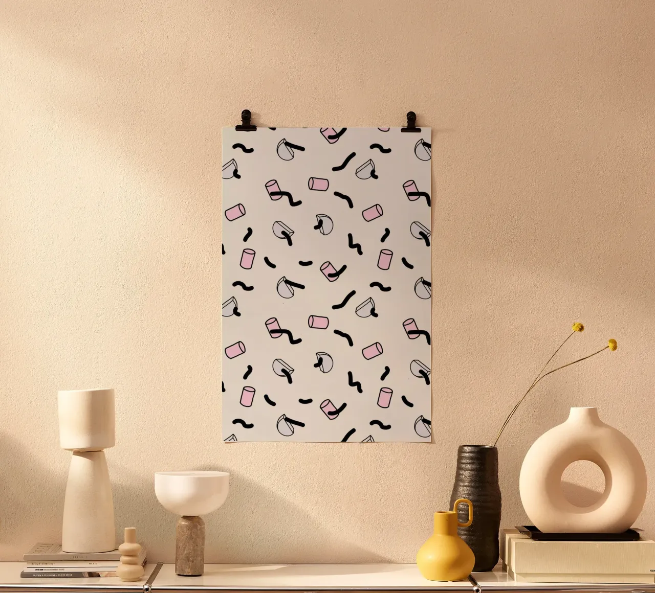 Waow poster con telaio in legno da Hanna Kastl-Lungberg