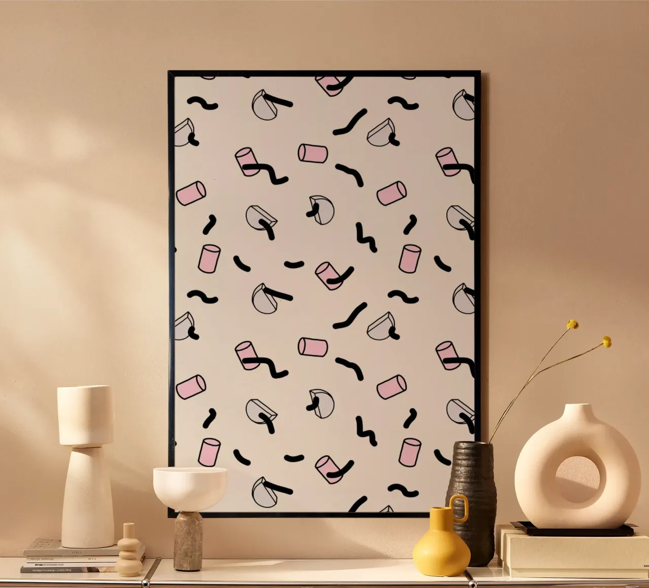 Waow poster con telaio in legno da Hanna Kastl-Lungberg