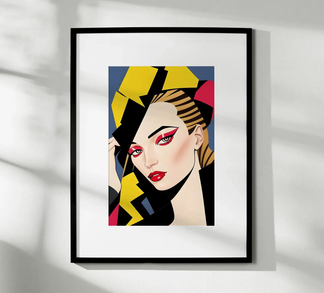 RETRO-GEOMETRIEN: BAUHAUS Poster mit Holzrahmen von ART DECO