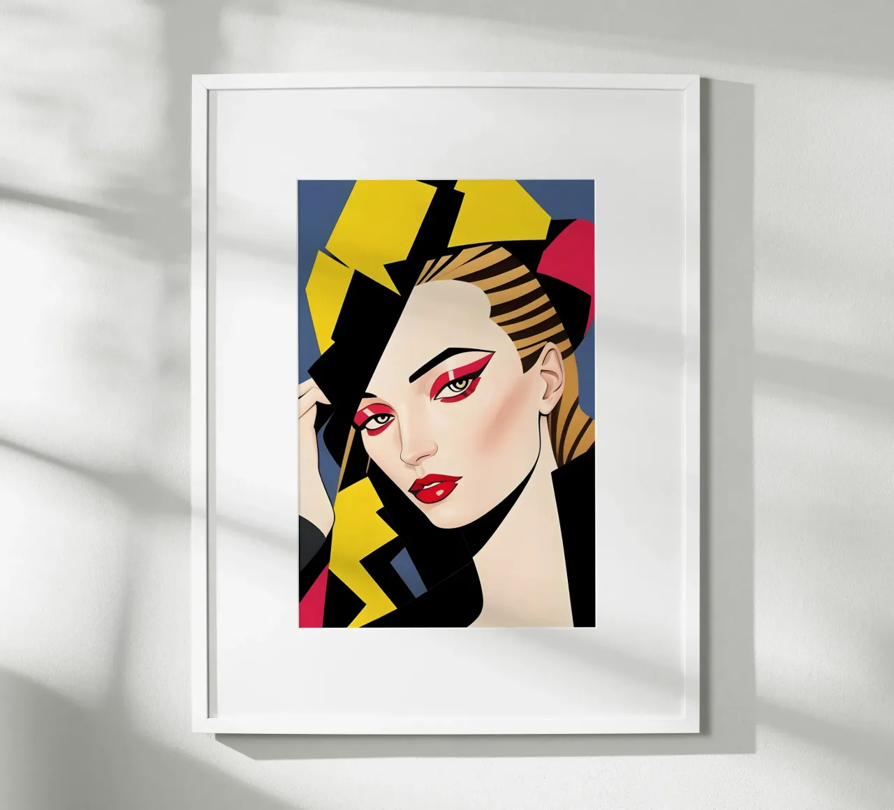 RETRO-GEOMETRIEN: BAUHAUS Poster mit Holzrahmen von ART DECO