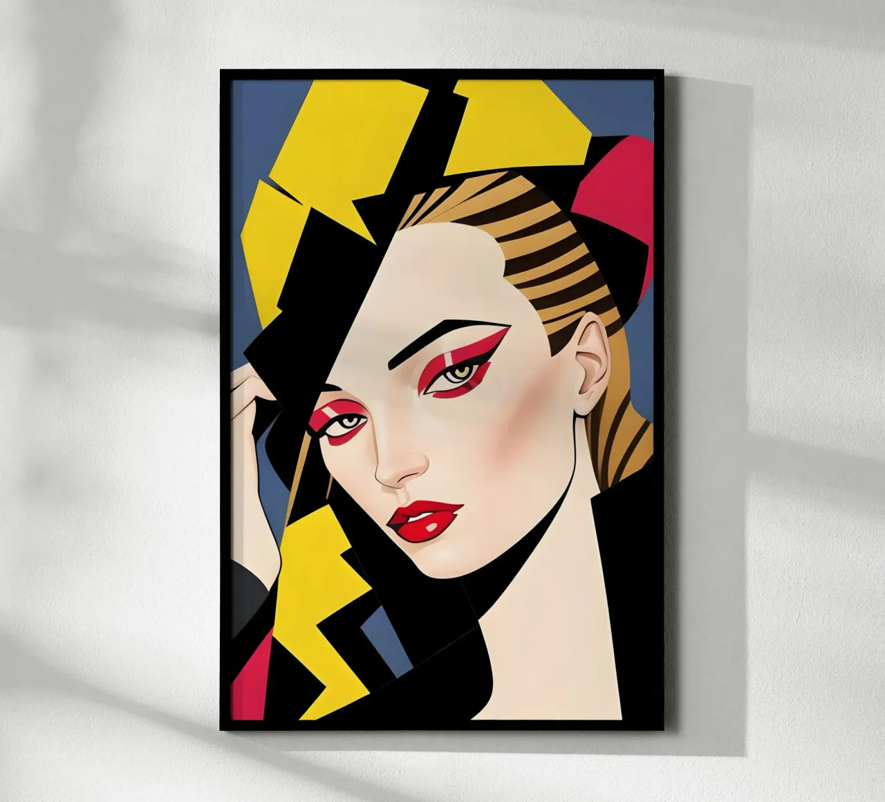 RETRO-GEOMETRIEN: BAUHAUS Poster mit Holzrahmen von ART DECO