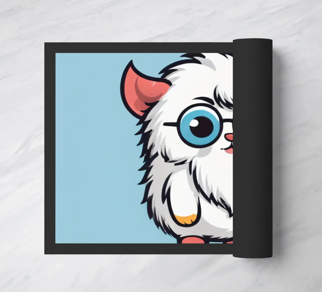 Simpatica creatura soffice con occhiali zerbino da DesignDoodle