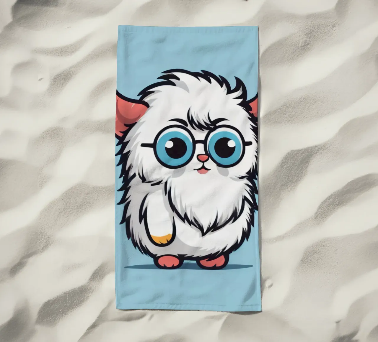 Simpatica creatura soffice con occhiali telo mare da DesignDoodle