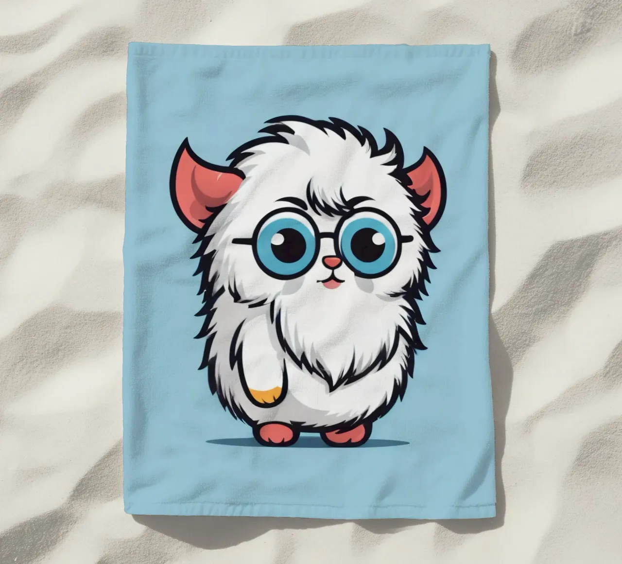 Simpatica creatura soffice con occhiali telo mare da DesignDoodle