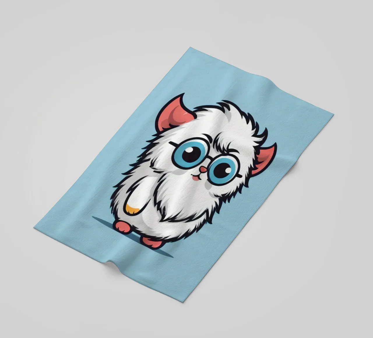 Simpatica creatura soffice con occhiali telo mare da DesignDoodle