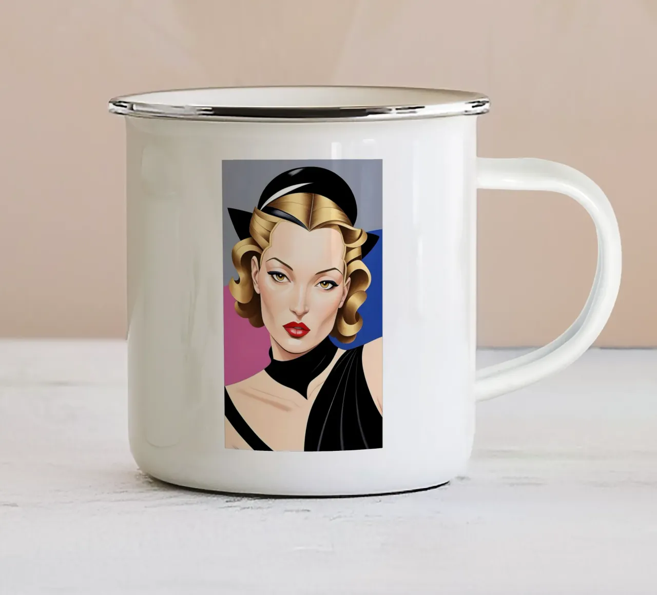 ART DECO GLAMOUR tazza in smalto da ART DECO