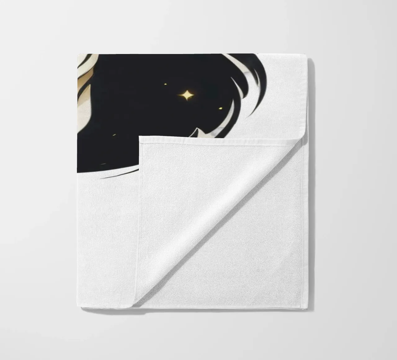 illustrazione in bianco e nero di una donna contemplativa telo mare da DesignDoodle