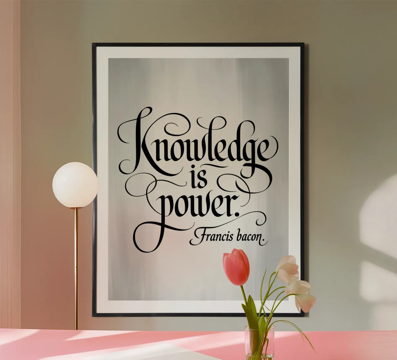 La conoscenza è potere. poster con telaio in alluminio da logic