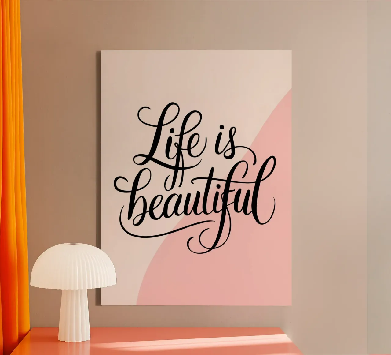 Het leven is mooi canvas met Baklijst van logic