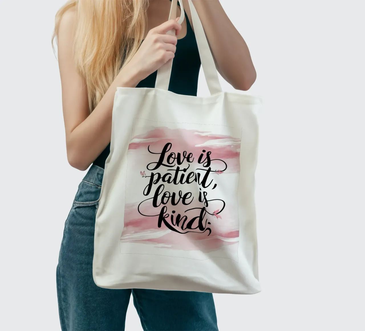 L'amore è paziente, l'amore è gentile. borsa in juta da logic