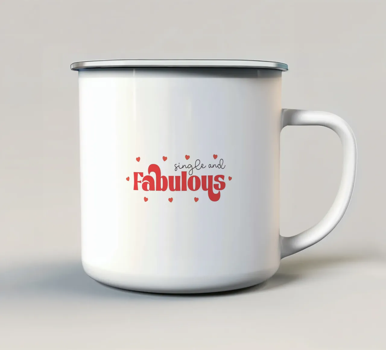Single and Fabulous tazza in smalto da edsonramosart