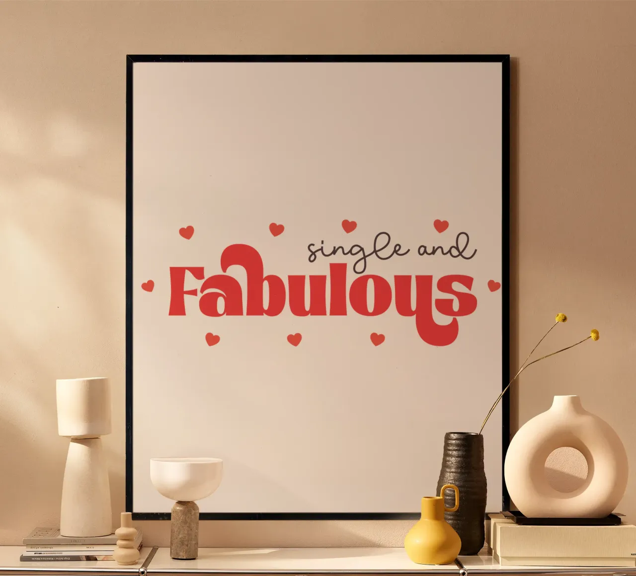 Single and Fabulous poster con telaio in alluminio da edsonramosart