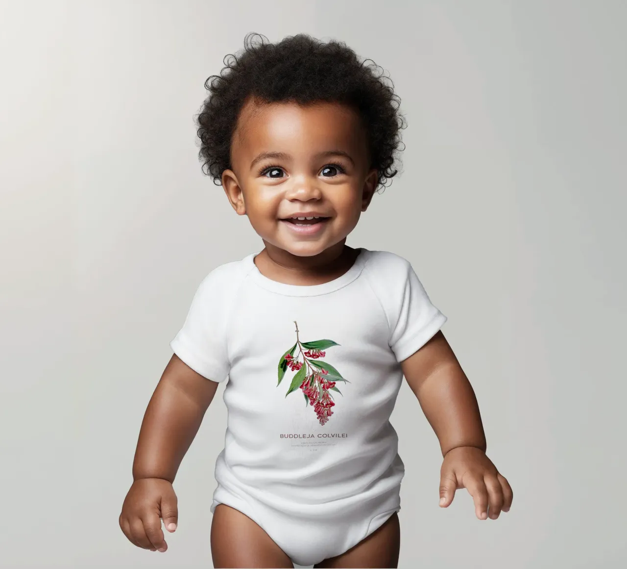 Sommerflieder oder Buddleja colvilei Kurzarm Babybody von Vintagrafica