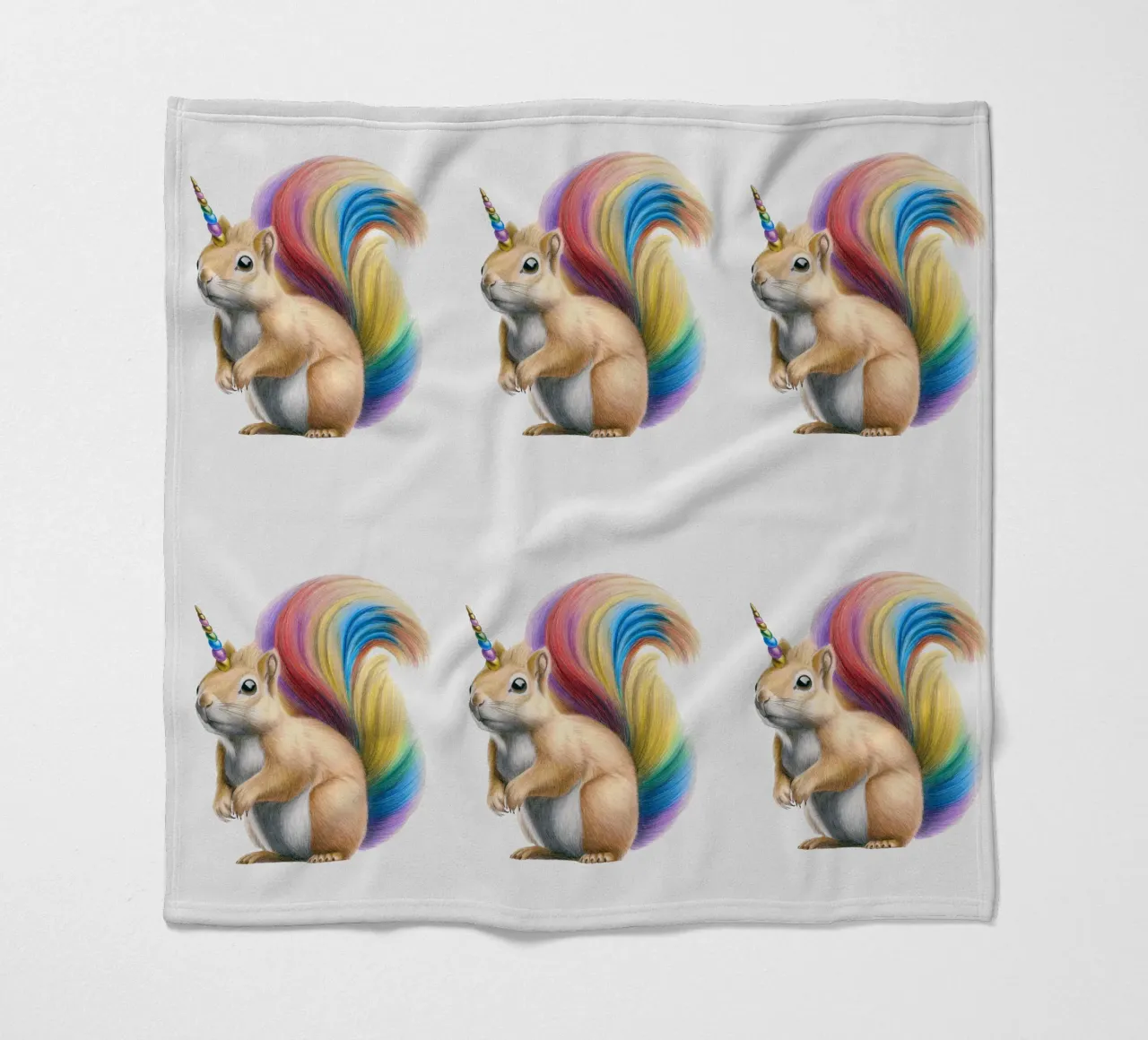 Squirrel unicorn fleece blanket by Graphit und Farbe
