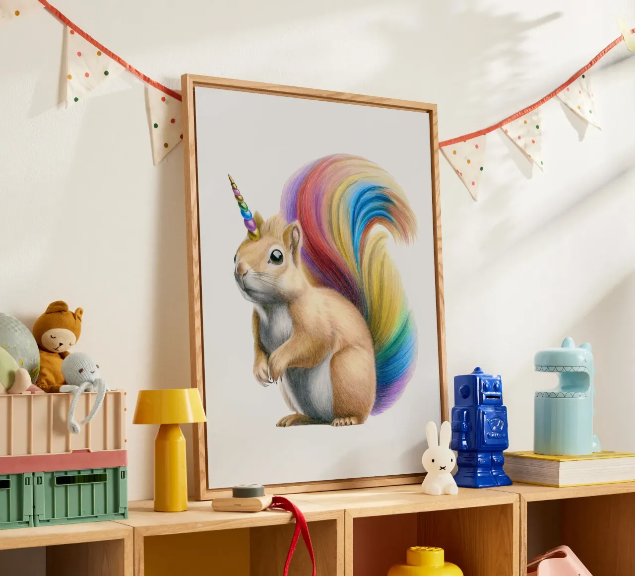 Eekhoorn eenhoorn acryl van Graphit und Farbe