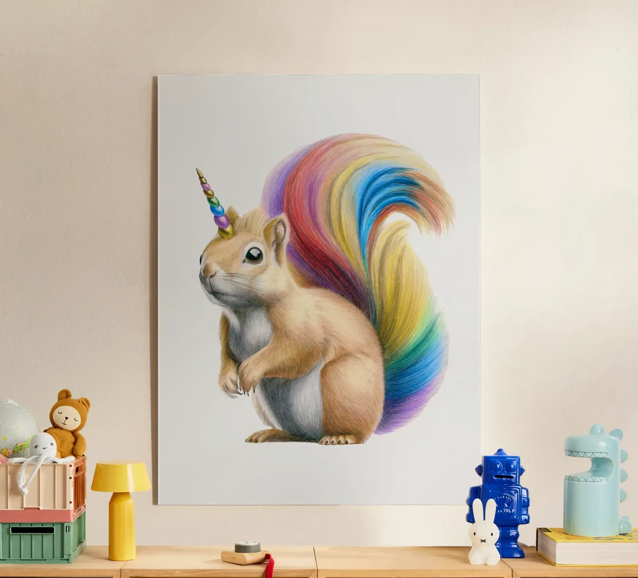 Eekhoorn eenhoorn acryl van Graphit und Farbe