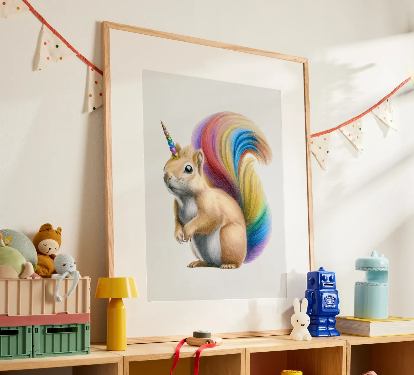 Squirrel unicorn Poster von Graphit und Farbe