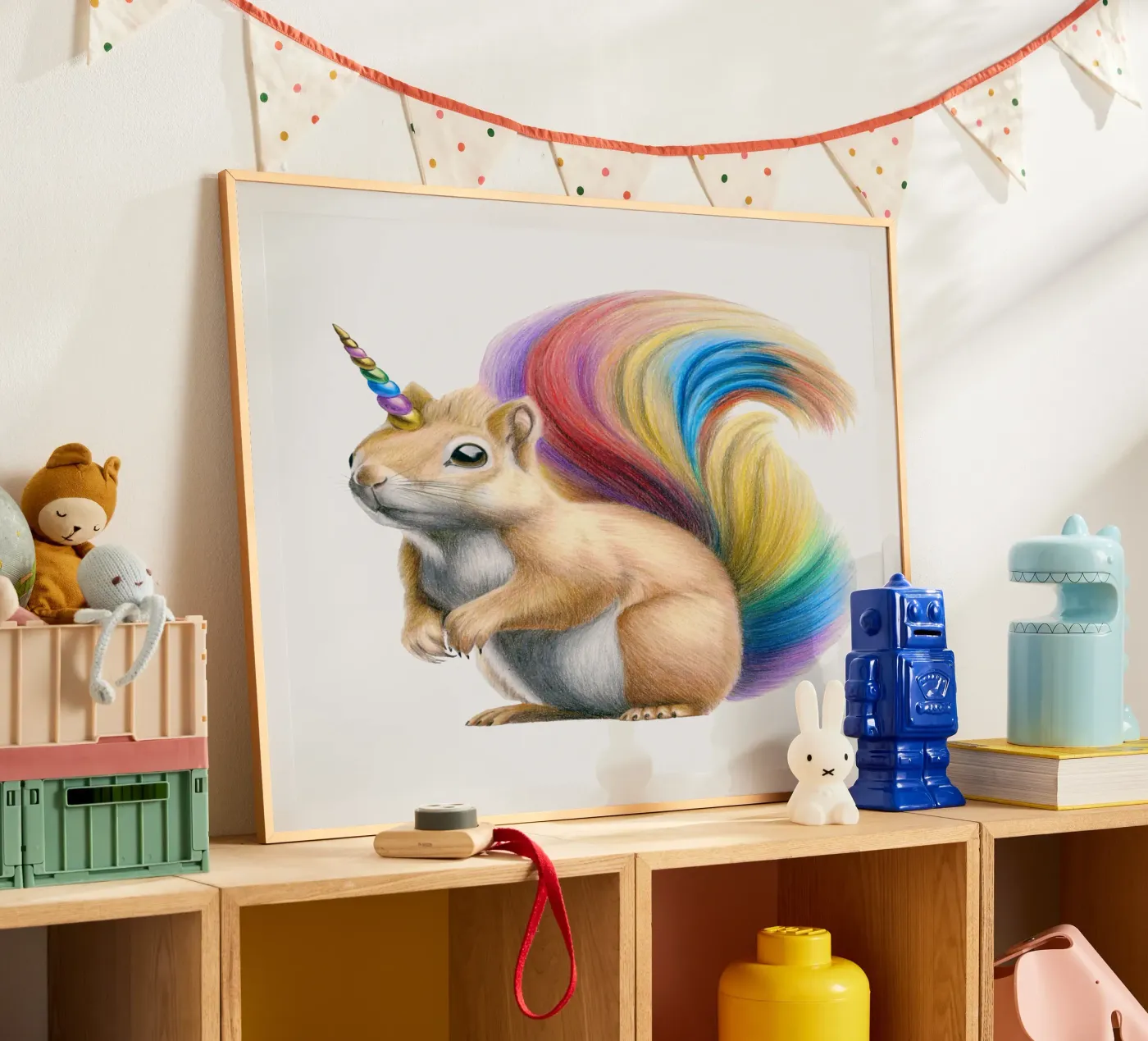 Squirrel unicorn Poster von Graphit und Farbe