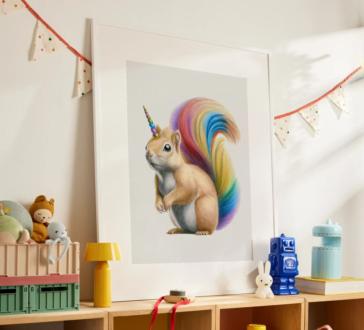 Squirrel unicorn Poster von Graphit und Farbe