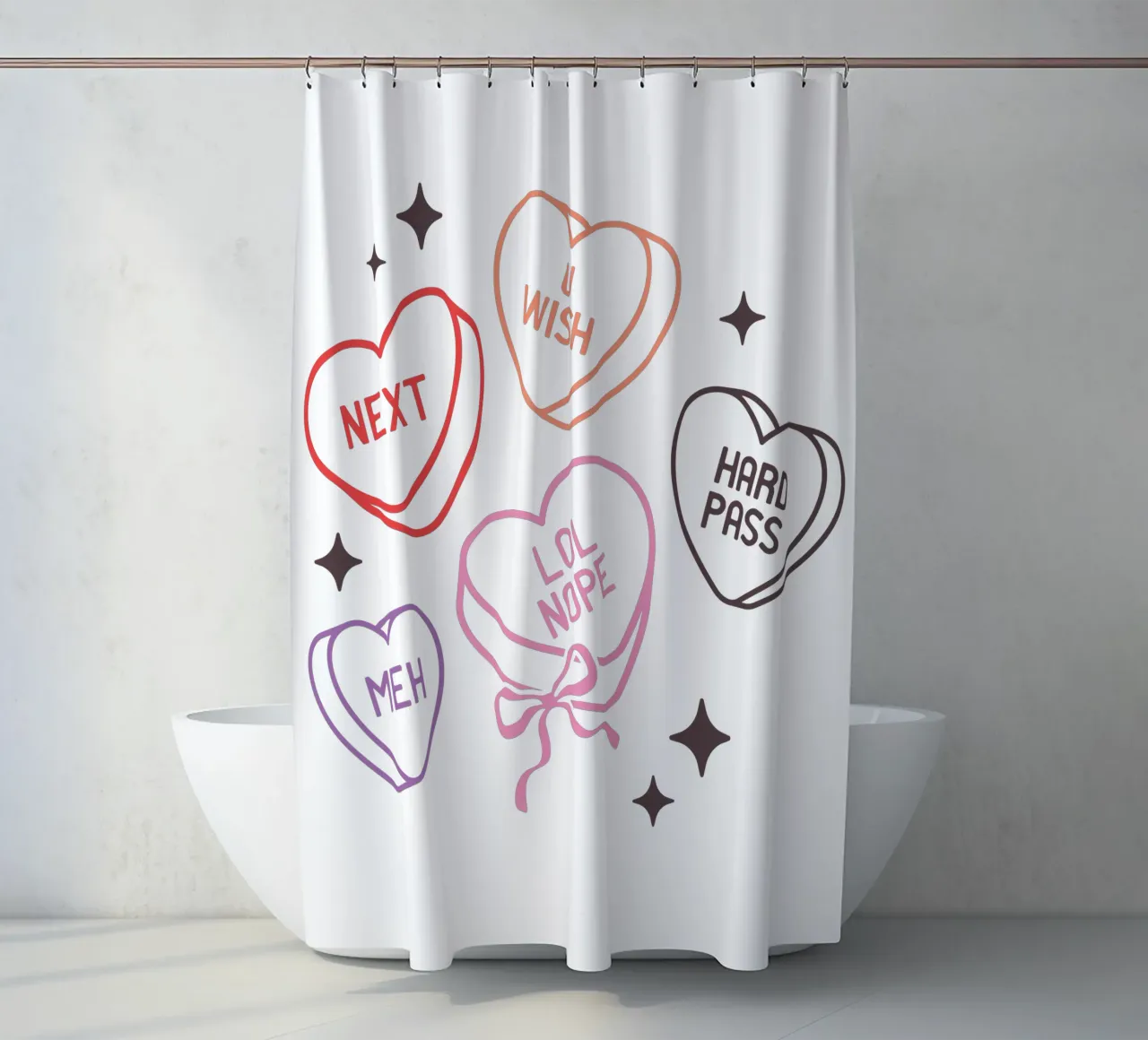 U WISH. HARD PASS. NEXT. LOL NOPE, MEH. cortina de baño de edsonramosart