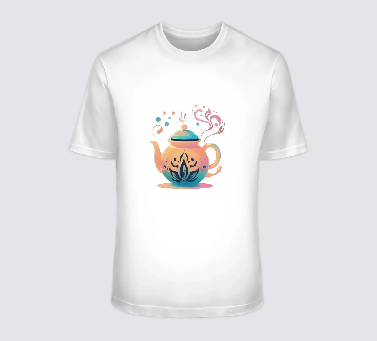 Stylish teapot design featuring elegant floral patterns t-shirt by DesignDoodle