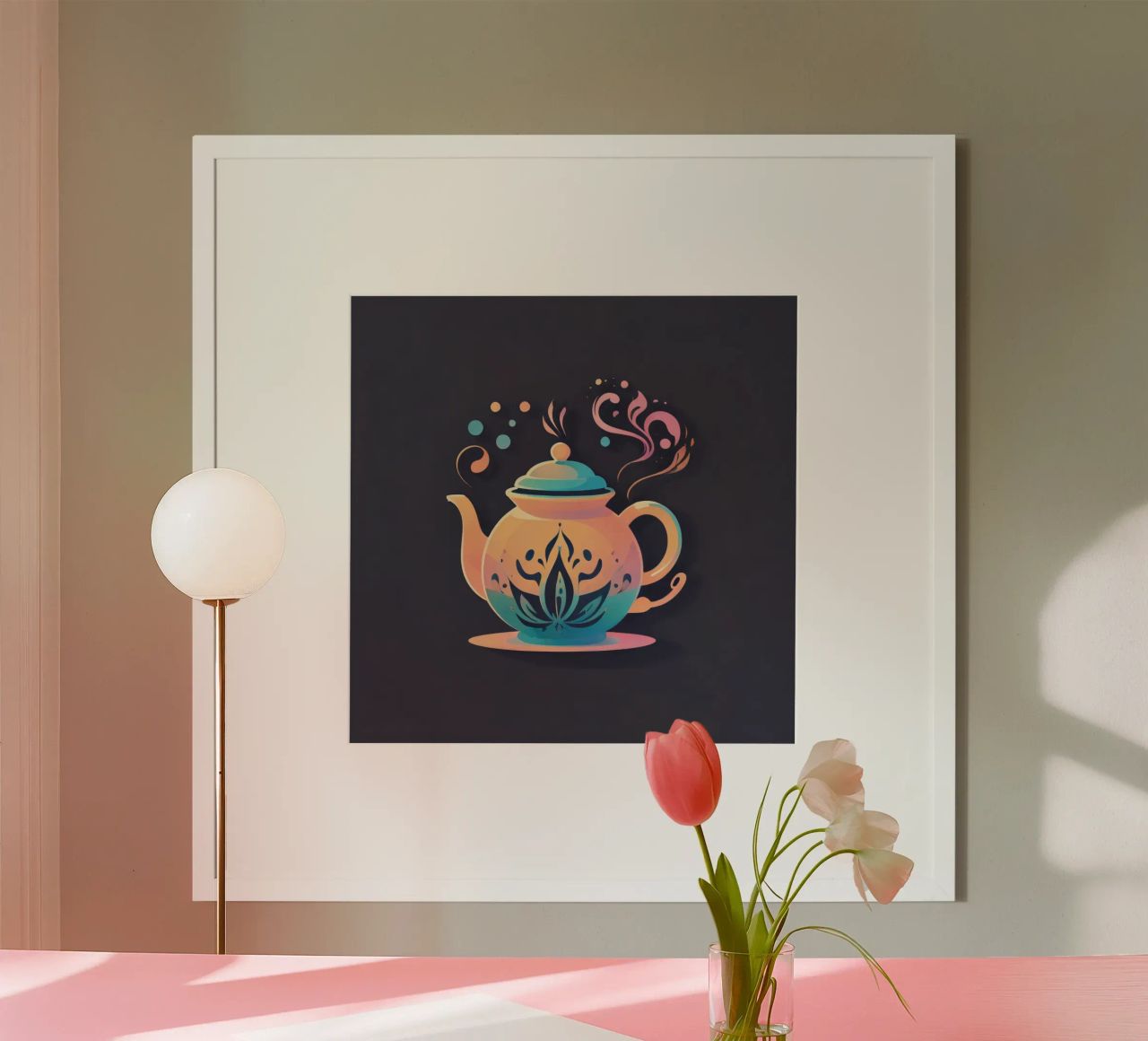 Elegante design della teiera con eleganti motivi floreali carta hahnemühle da DesignDoodle