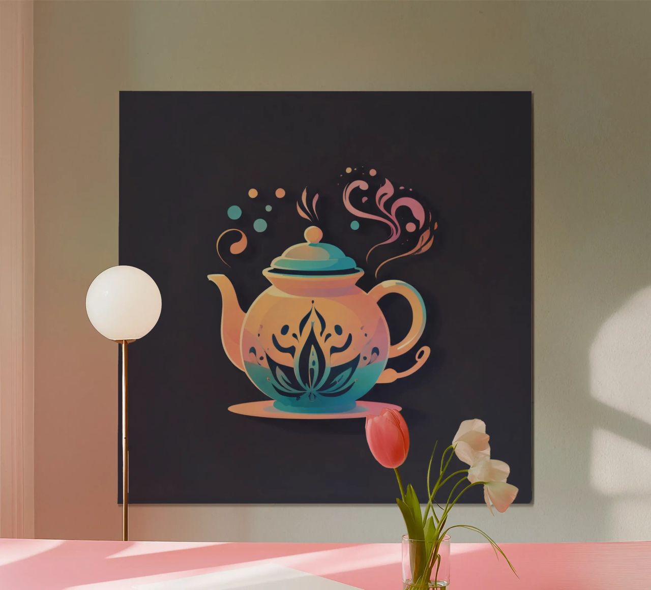 Elegante design della teiera con eleganti motivi floreali carta hahnemühle da DesignDoodle