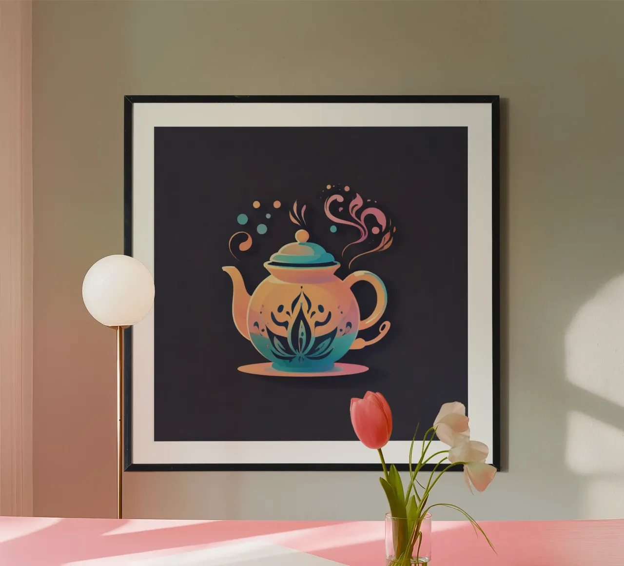 Tetera de elegante diseño con motivos florales hahnemühle de DesignDoodle
