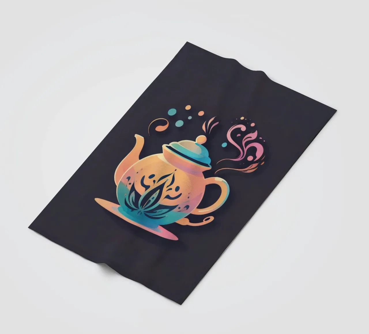Stylish teapot design featuring elegant floral patterns fleece blanket by DesignDoodle