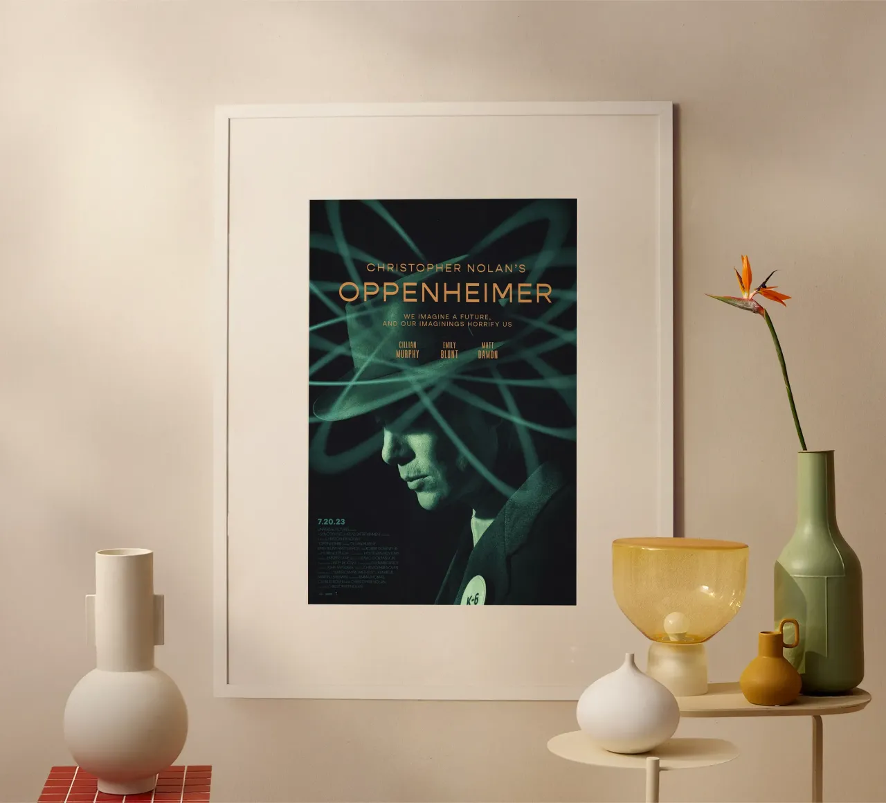 Oppenheimer Father of Atomic Bomb poster con telaio in alluminio da Attaboy Dsgn