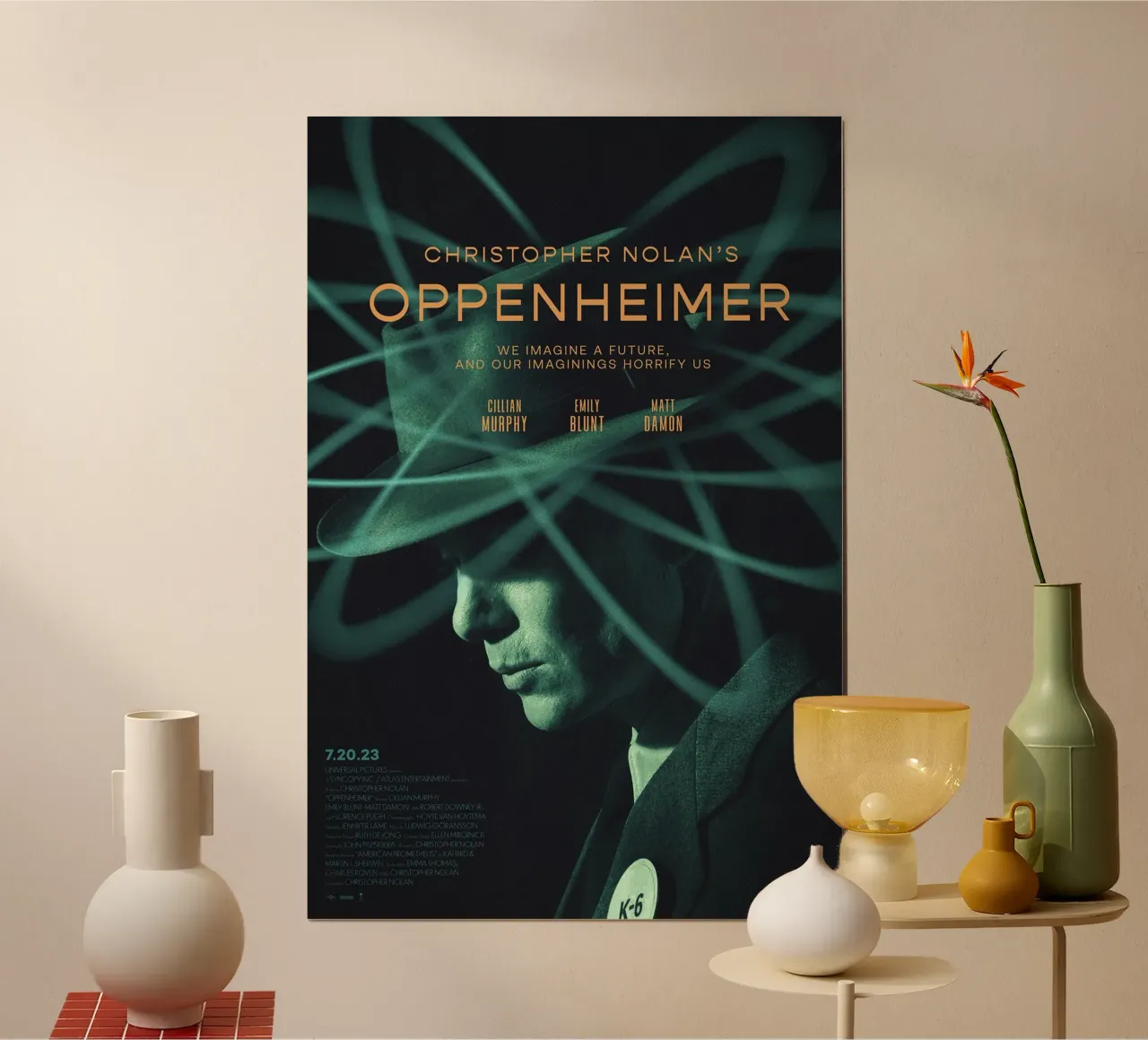 Oppenheimer Father of Atomic Bomb poster con telaio in alluminio da Attaboy Dsgn