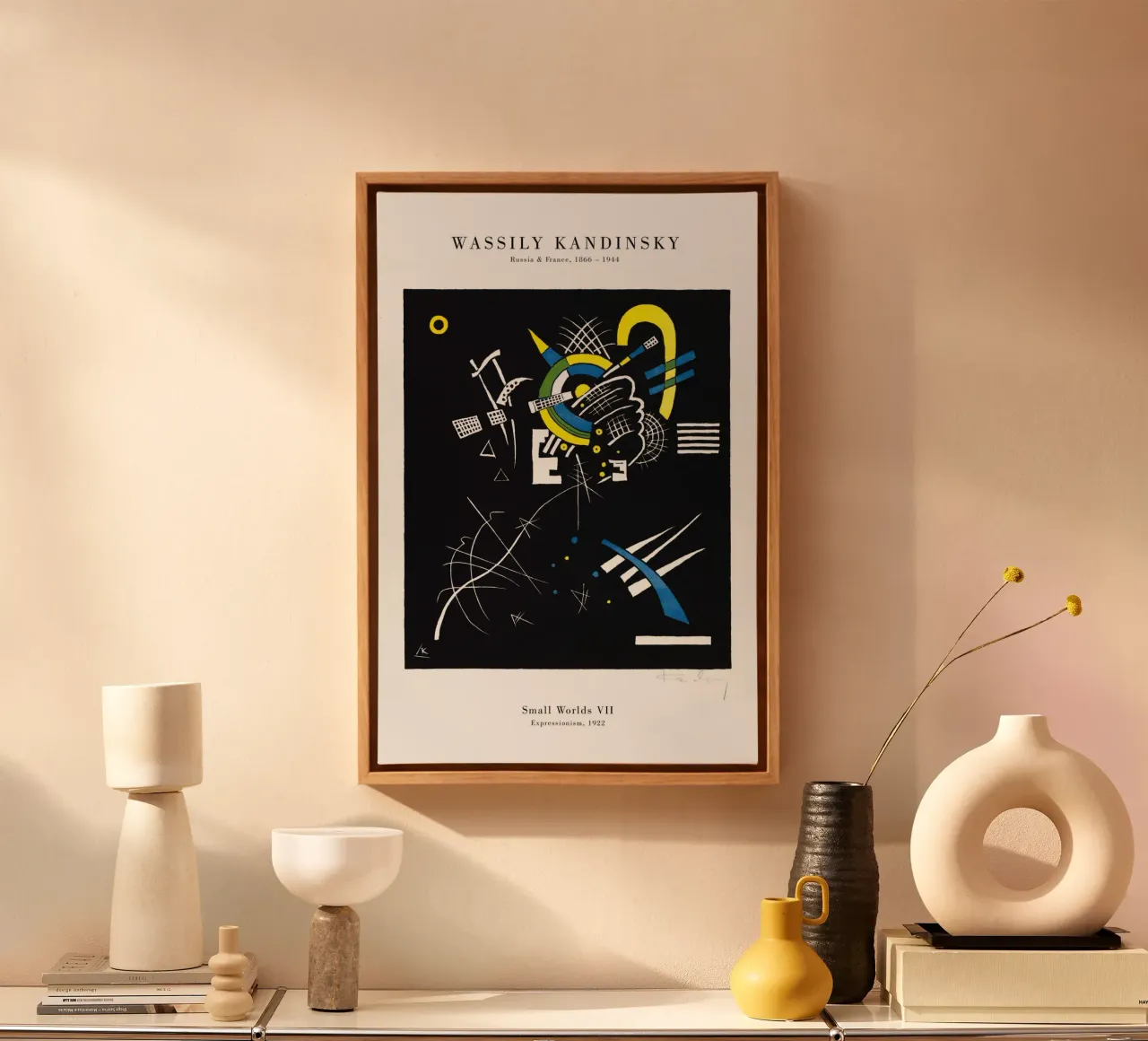 Wassily Kandinsky - Kleine Welten VII tela con Cornice a cassetta da Old Masters