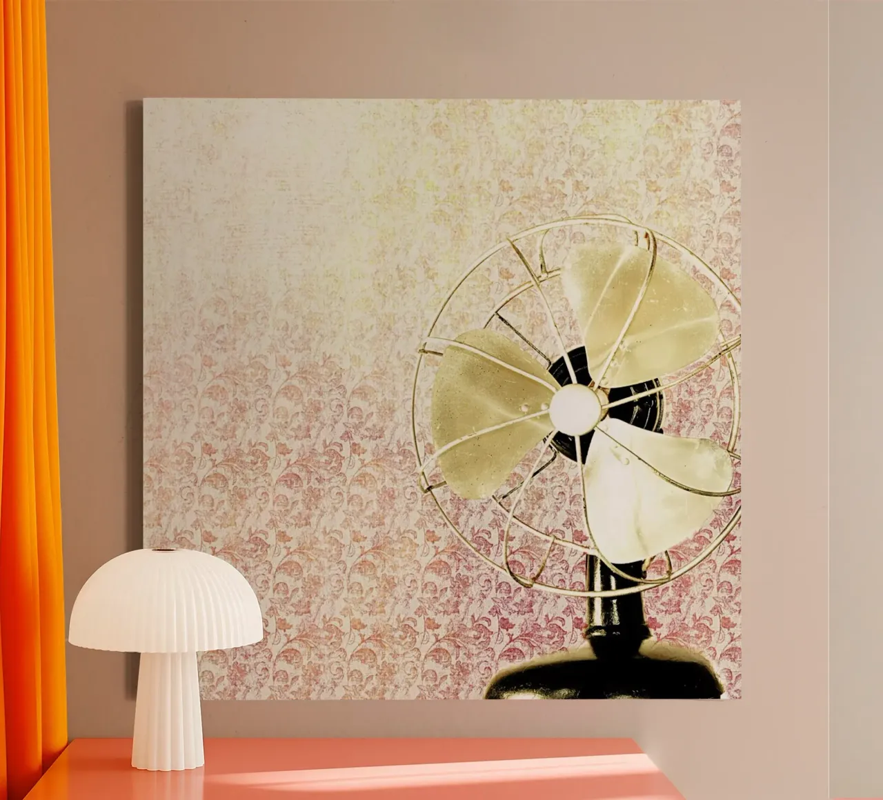 Retro Fan tela con Cornice a cassetta da Keri Bevan