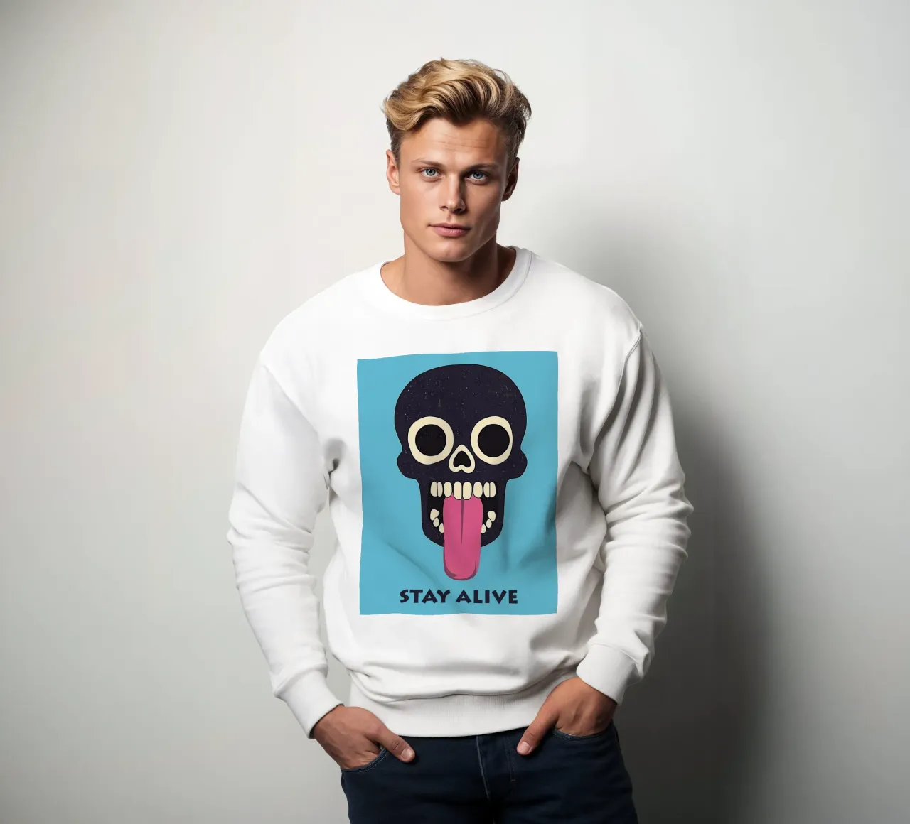 Stay Alive | Funny Skull Motivation felpa da Autofocus