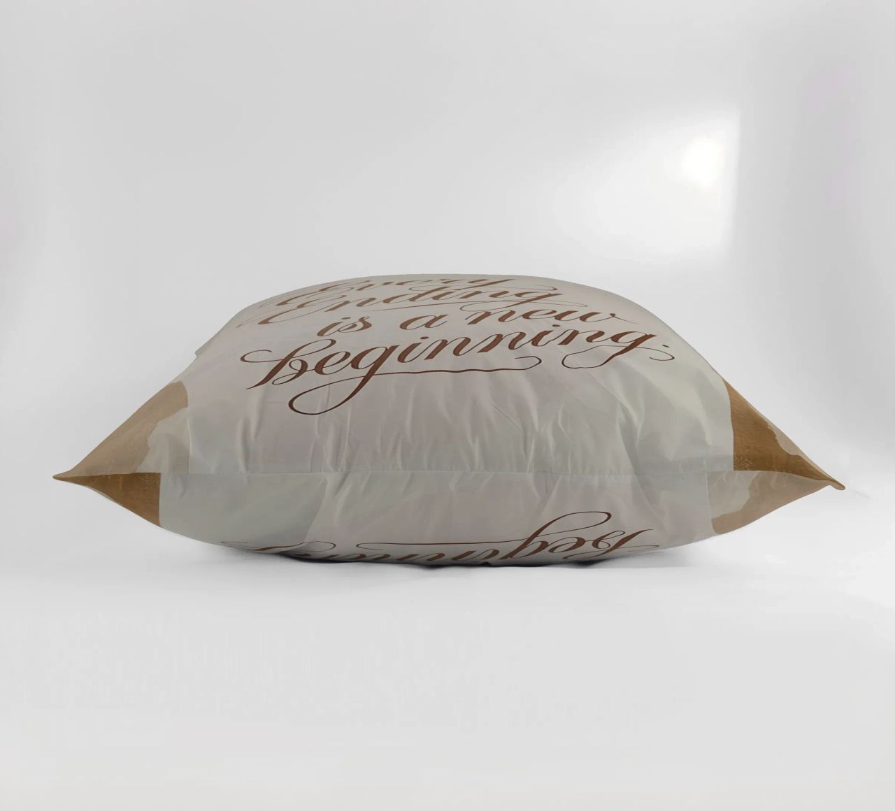 Every Ending is a new Beginning. decorative cushion by logic