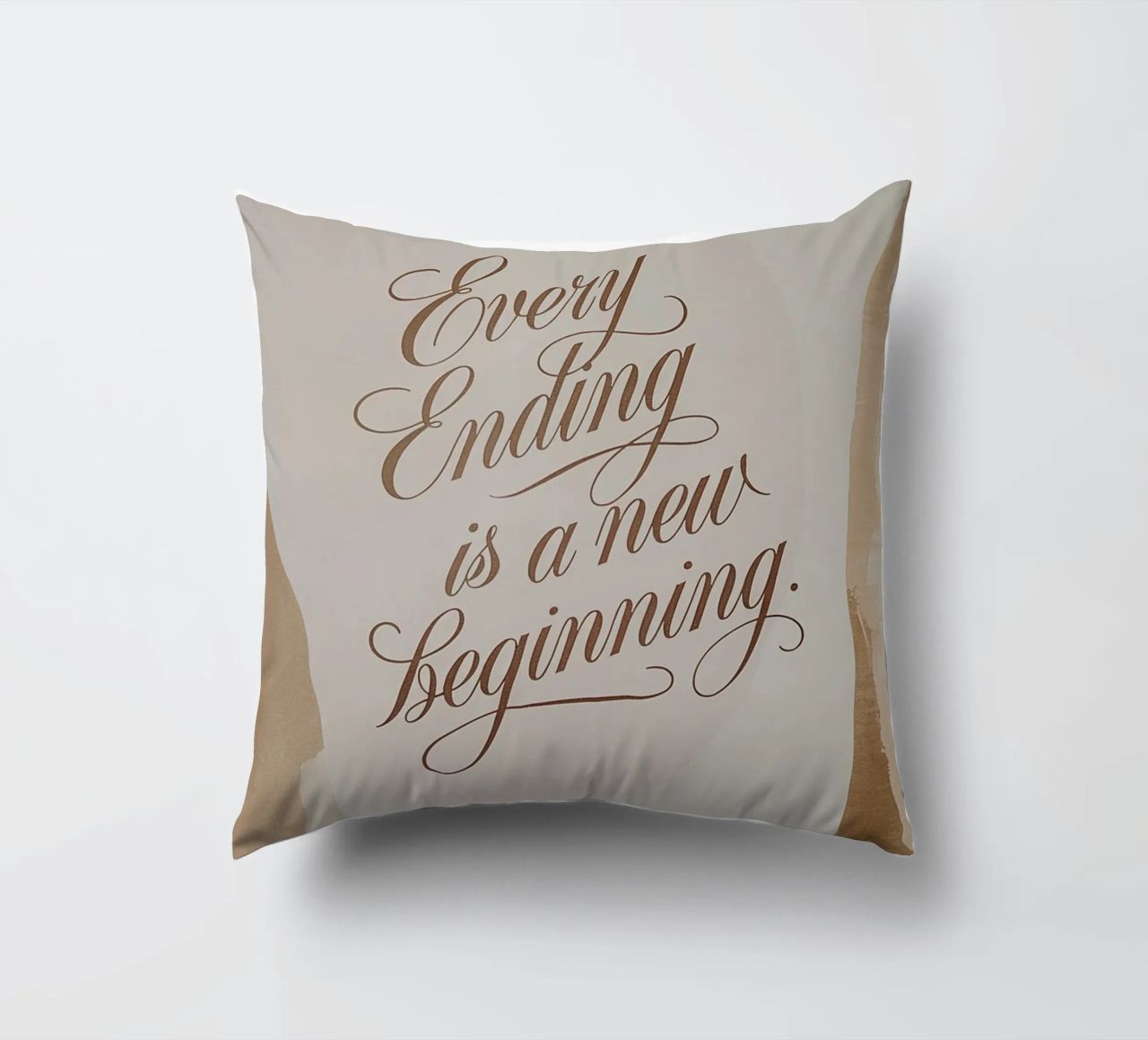 Every Ending is a new Beginning. decorative cushion by logic