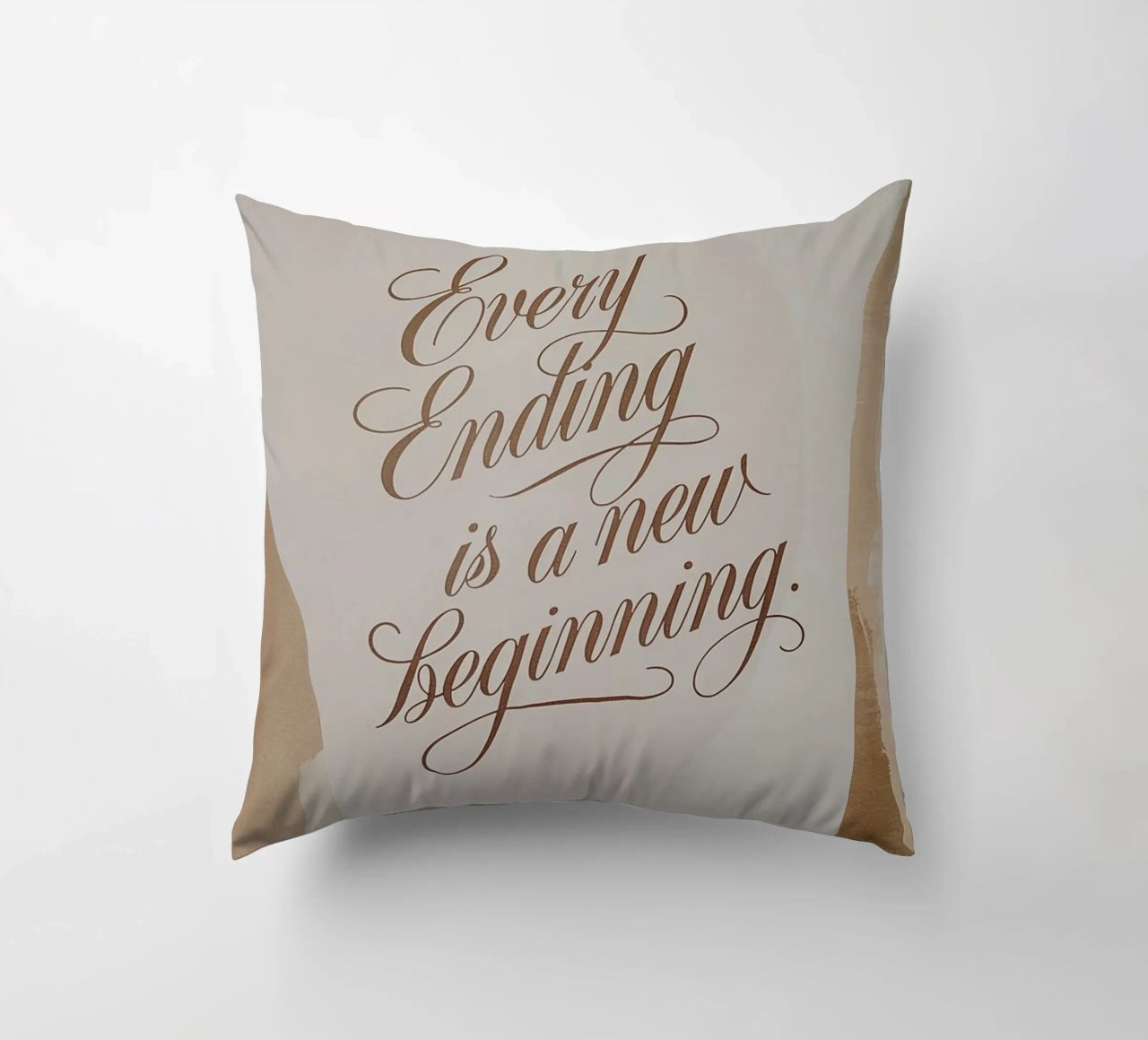 Every Ending is a new Beginning. decorative cushion by logic