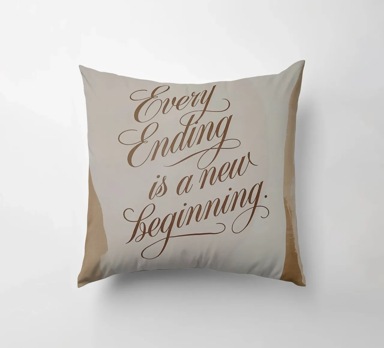 Every Ending is a new Beginning. decorative cushion by logic