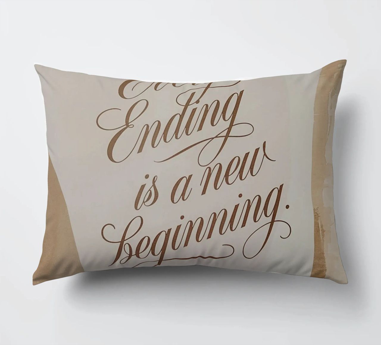 Every Ending is a new Beginning. decorative cushion by logic