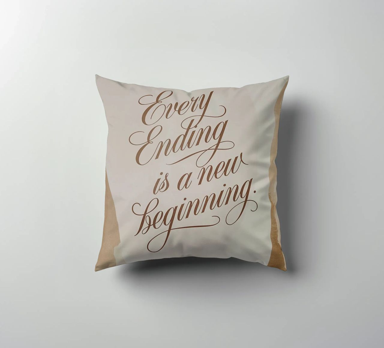Every Ending is a new Beginning. decorative cushion by logic