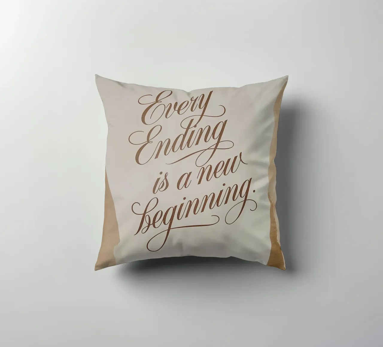 Every Ending is a new Beginning. decorative cushion by logic