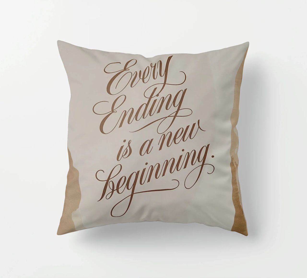 Every Ending is a new Beginning. decorative cushion by logic