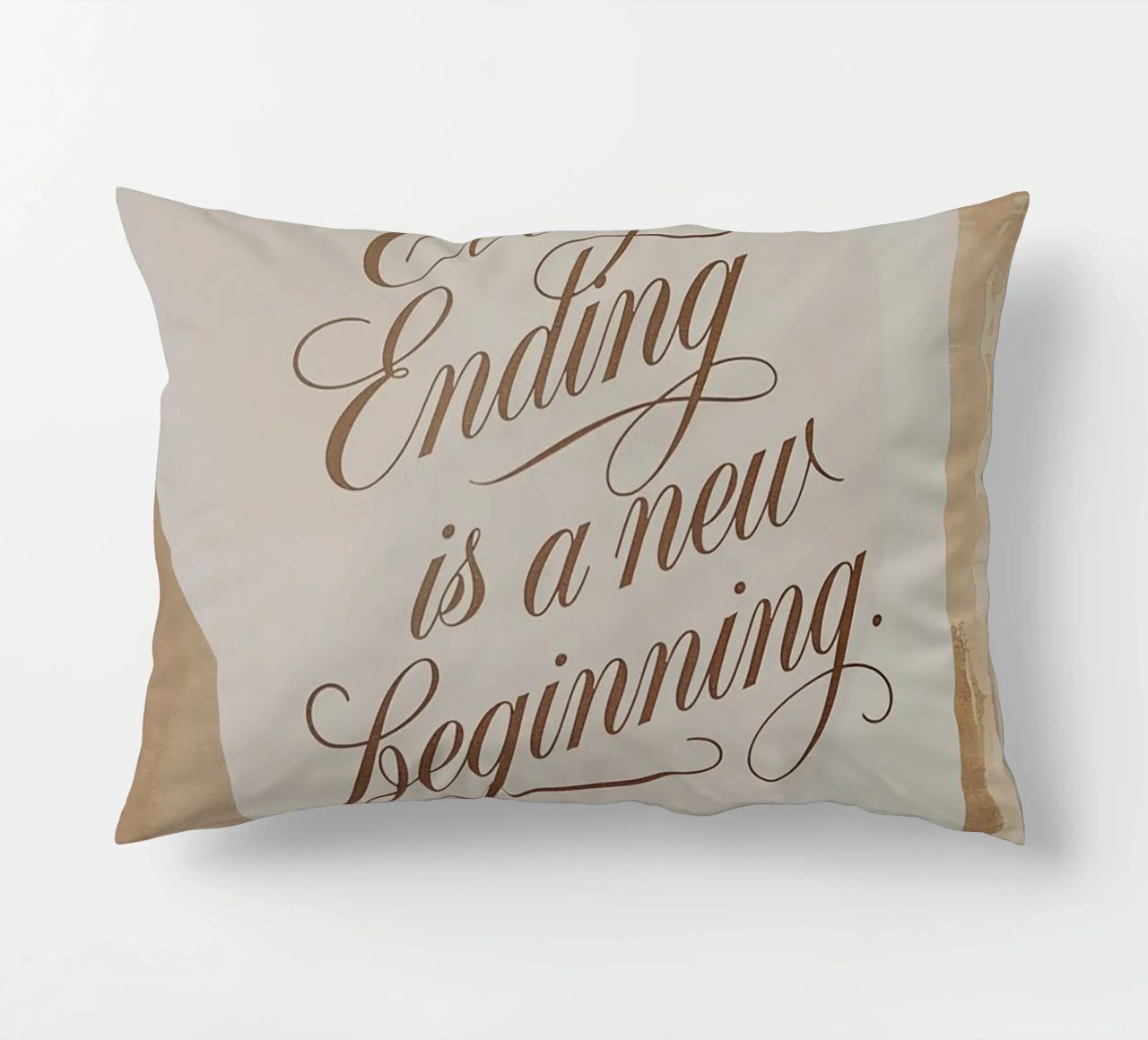 Every Ending is a new Beginning. decorative cushion by logic