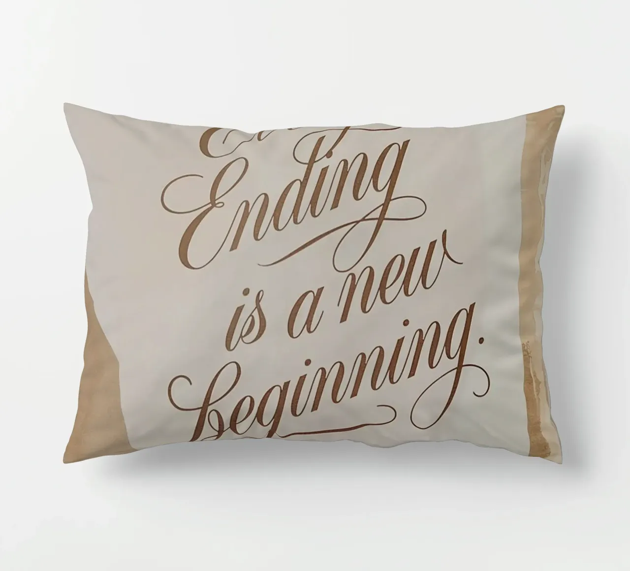 Every Ending is a new Beginning. decorative cushion by logic