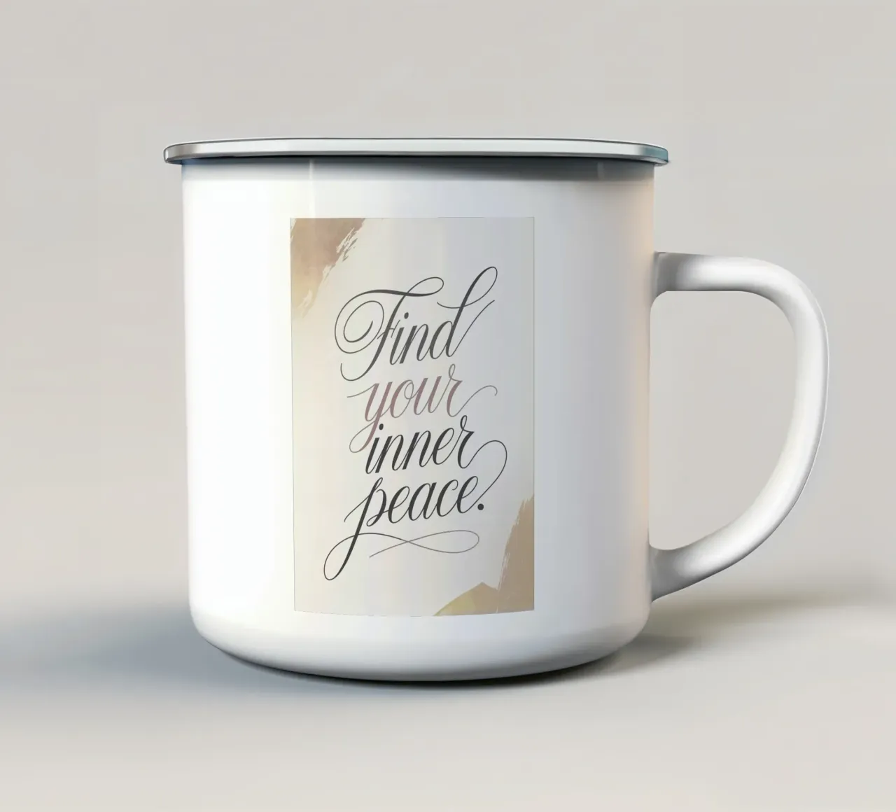 Trovate la vostra pace interiore. tazza in smalto da logic
