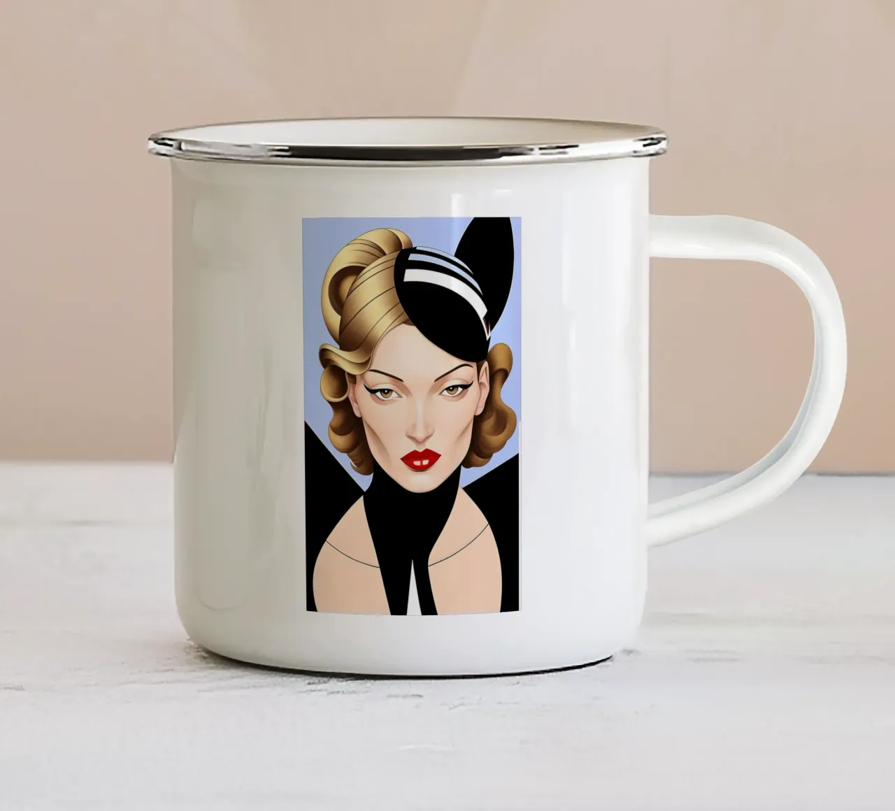RITRATTO CHIC COUTURE tazza in smalto da ART DECO