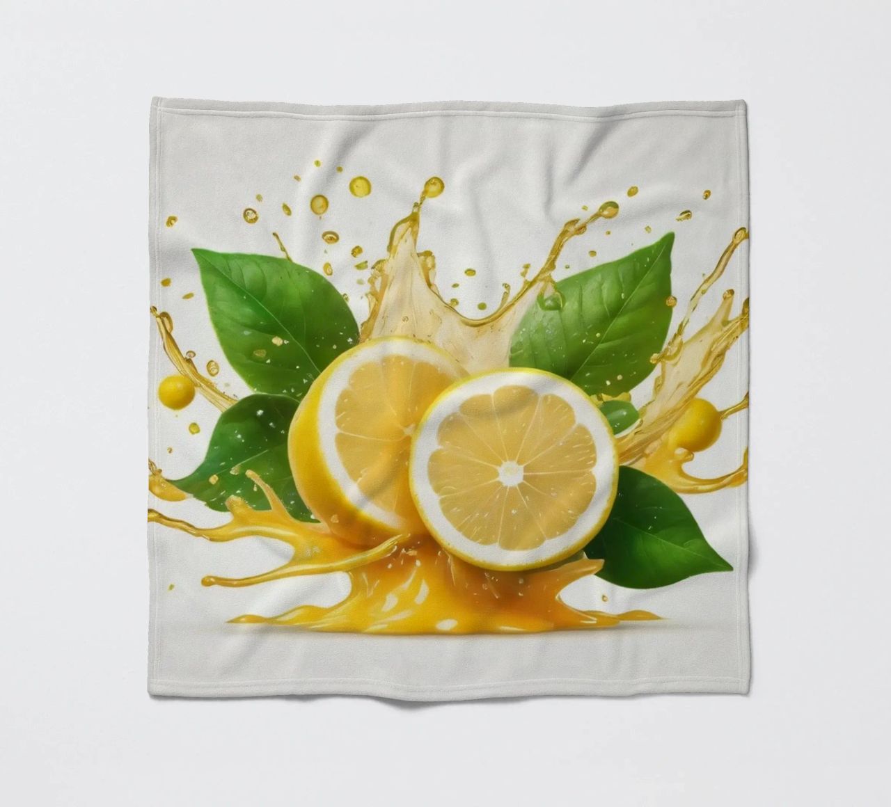 Mezzi limoni brillanti che eruttano succo e spruzzi tra coperta in pile da DesignDoodle