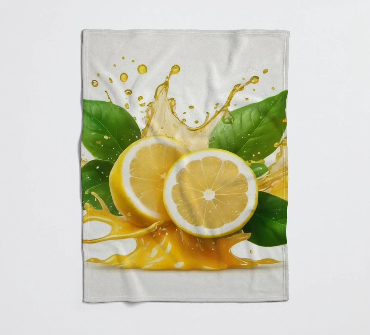 Mezzi limoni brillanti che eruttano succo e spruzzi tra coperta in pile da DesignDoodle